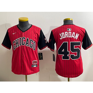 MLB White Sox 45 Michael Jordan Red Black 2025 City Connect Nike Cool Base Youth Jersey