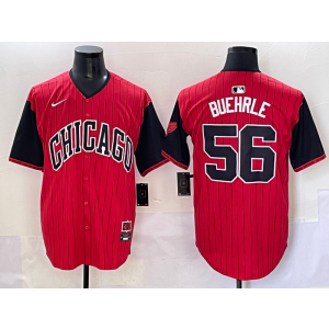 MLB White Sox 56 Buehrle Red Black 2025 City Connect Nike Cool Base Men Jersey