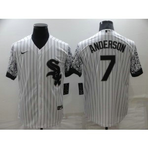 MLB White Sox 7 Tim Anderson White Drift Nike Cool Base Men Jersey