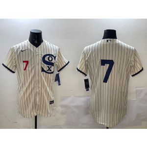 MLB White Sox 7 Tim Anderson White Nike Cool Base Men Jersey