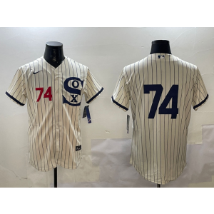MLB White Sox 74 Eloy Jimenez White Nike Cool Base Men Jersey