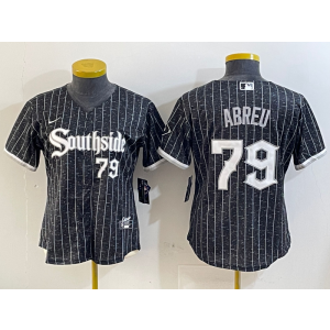 MLB White Sox 79 Jose Abreu Black Nike Cool Base Youth Jersey