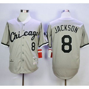 MLB White Sox 8 Bo Jackson Grey 1993 Mitchell and Ness Throwback Men Jersey