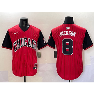 MLB White Sox 8 Bo Jackson Red Black 2025 City Connect Nike Cool Base Men Jersey