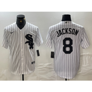 MLB White Sox 8 Bo Jackson White Nike Cool Base Men Jersey