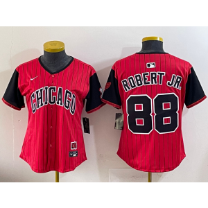 MLB White Sox 88 Luis Robert Jr. Red Black 2025 City Connect Nike Cool Base Youth Jersey