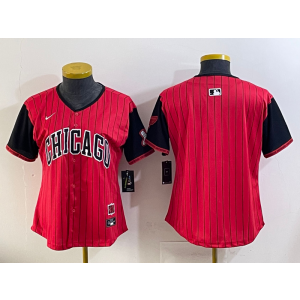 MLB White Sox Blank Red Black 2025 City Connect Nike Cool Base Women Jersey