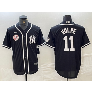MLB Yankees 11 Anthony Volpe Black Nike Cool Base Men Jersey