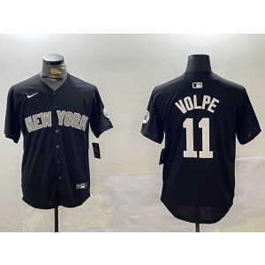 MLB Yankees 11 Anthony Volpe Black Nike Cool Base Men Jersey