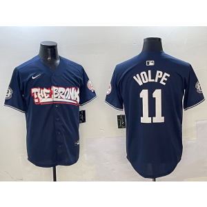 MLB Yankees 11 Anthony Volpe Navy Nike Cool Base Men Jersey