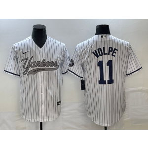 MLB Yankees 11 Anthony Volpe White Baseball Nike Cool Base Men Jersey