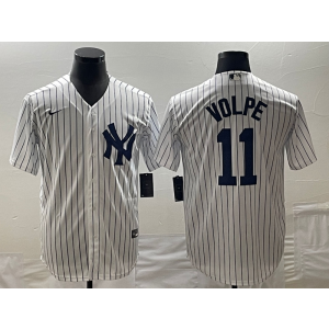 MLB Yankees 11 Anthony Volpe White Nike Cool Base Men Jerseys