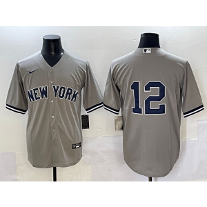 MLB Yankees 12 Wade Boggs Grey Nike Cool Base Men Jersey