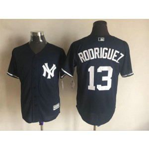 MLB Yankees 13 Alex Rodriguez Dark Blue New Cool Base Men Jersey