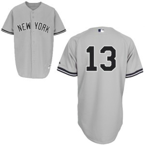 MLB Yankees 13 Alex Rodriguez Grey Cool Base Men Jersey