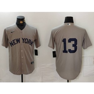 MLB Yankees 13 Rodriguez Grey Nike Cool Base Men Jersey