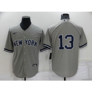 MLB Yankees 13 Rodriguez Grey Nike Cool Base Men Jersey