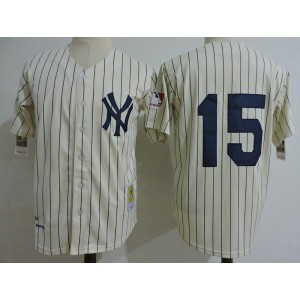 MLB Yankees 15 Thurman Munson Cream Cooperstown Collection Men Jersey