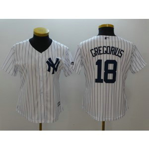 MLB Yankees 18 Didi Gregorius White Cool Base Women Jersey