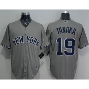 MLB Yankees 19 Masahiro Tanaka Grey New Cool Base Men Jersey