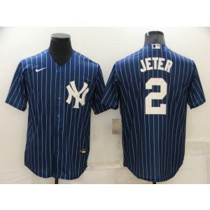 MLB Yankees 2 Derek Jeter Navy Nike Cool Base Men Jersey