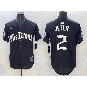 MLB Yankees 2 Derek Jeter New Black Nike Cool Base Men Jersey