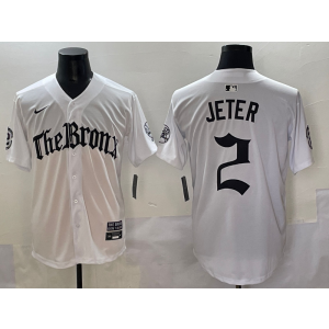 MLB Yankees 2 Derek Jeter New White Nike Cool Base Men Jersey