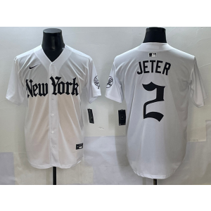 MLB Yankees 2 Derek Jeter White New Nike Cool Base Men Jersey
