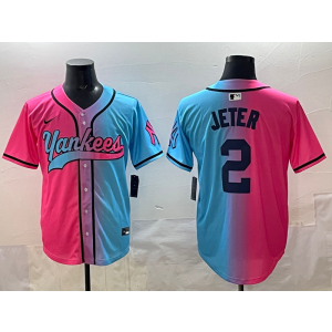 MLB Yankees 2 Jeter New Fashion Nike Cool Base Men Jersey