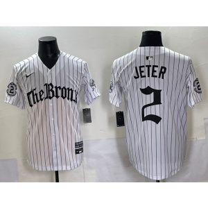 MLB Yankees 2 Jeter New White Nike Cool Base Men Jersey