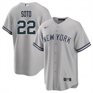MLB Yankees 22 Juan Soto Grey Nike Cool Base Men Jersey