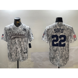 MLB Yankees 22 Soto Camo Nike Cool Base Men Jersey