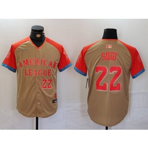 MLB Yankees 22 Soto Cream 2024 All-Star Nike Cool Base Men Jersey