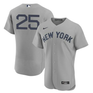 MLB Yankees 25 Gleyber Torres 2021 Grey Field Of Dreams Flexbase Men Jersey