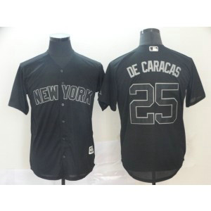 MLB Yankees 25 Gleyber Torres De Caracas Black 2019 Players Weekend Player Men Jersey