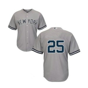 MLB Yankees 25 Gleyber Torres Gray New Cool Base Men Jersey