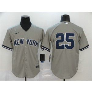 MLB Yankees 25 Gleyber Torres Grey 2020 Nike Cool Base Men Jersey