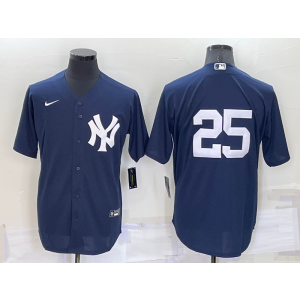 MLB Yankees 25 Gleyber Torres Navy Nike Cool Base Men Jersey