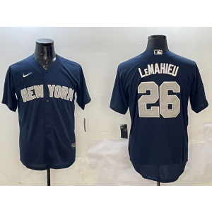 MLB Yankees 26 DJ LeMahieu Navy Nike Cool Base Men Jersey