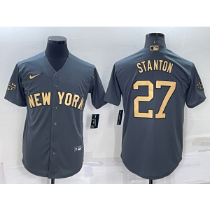 MLB Yankees 27 Giancarlo Stanton Charcoal 2022 All-Star Cool Base Men Jersey