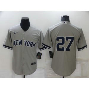 MLB Yankees 27 Giancarlo Stanton New Grey Nike Cool Base Men Jersey