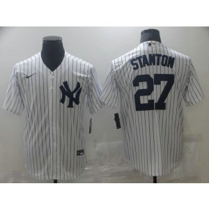 MLB Yankees 27 Giancarlo Stanton White Nike Cool Base Men Jersey