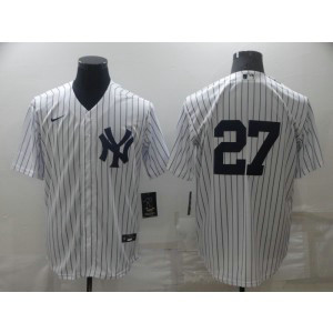 MLB Yankees 27 White Nike Cool Base Men Jersey