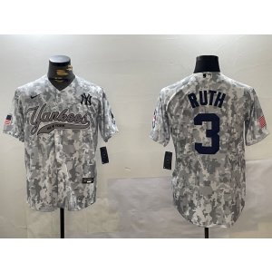 MLB Yankees 3 Babe Ruth Camo Nike Cool Base Men Jersey