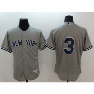 MLB Yankees 3 Babe Ruth Grey 2016 New Flexbase Men Jersey
