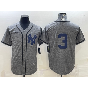MLB Yankees 3 Babe Ruth Grey Nike Cool Base Men Jersey