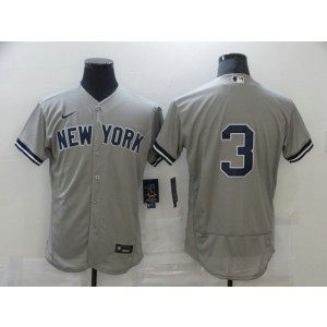 MLB Yankees 3 Babe Ruth Grey Nike Cool Base Men Jerseys