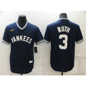 MLB Yankees 3 Babe Ruth Navy Nike Cool Base Men Jersey