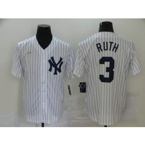 MLB Yankees 3 Babe Ruth White 2020 New Nike Cool Base Men Jersey