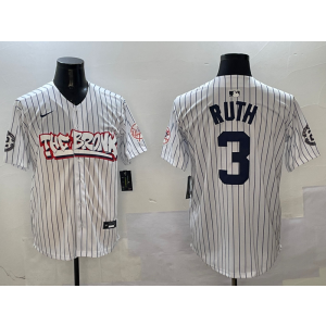 MLB Yankees 3 Babe Ruth White Nike Cool Base Men Jersey